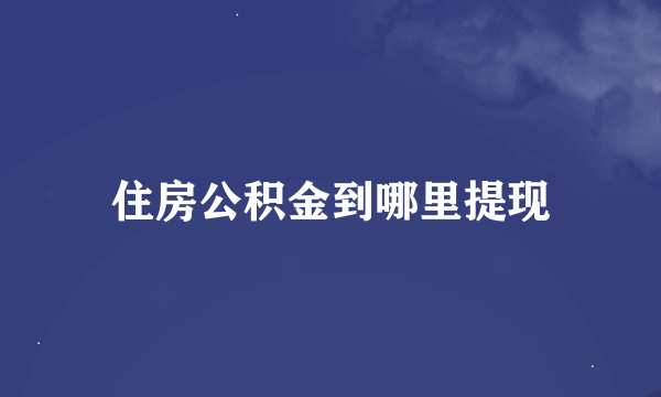 住房公积金到哪里提现