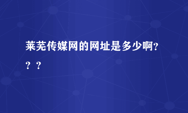 莱芜传媒网的网址是多少啊？？？