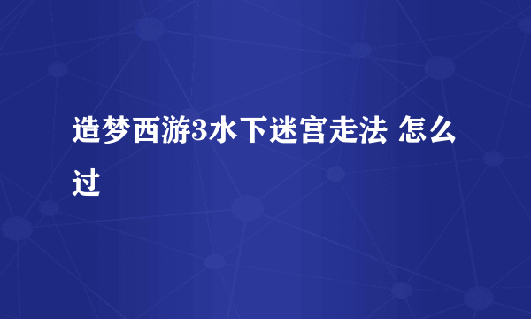 造梦西游3水下迷宫走法 怎么过