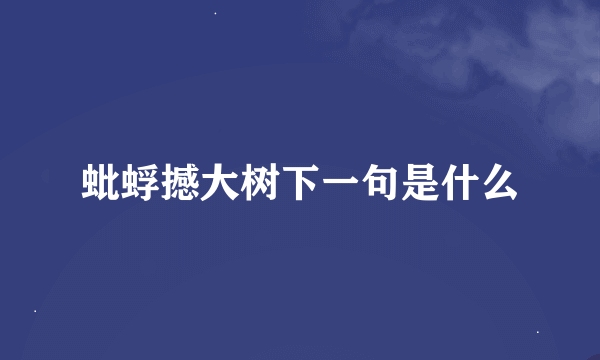 蚍蜉撼大树下一句是什么