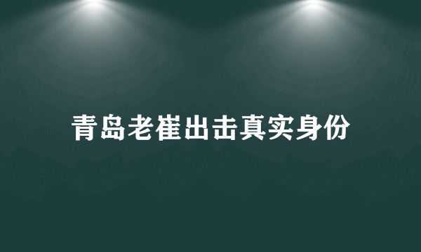 青岛老崔出击真实身份