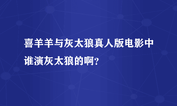 喜羊羊与灰太狼真人版电影中谁演灰太狼的啊？