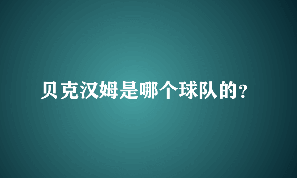 贝克汉姆是哪个球队的？