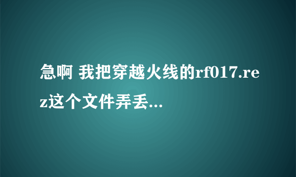 急啊 我把穿越火线的rf017.rez这个文件弄丢了，怎么办？