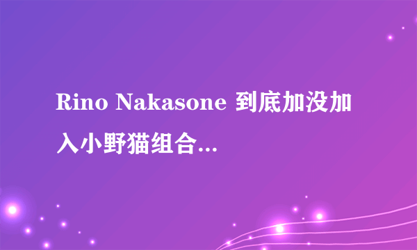 Rino Nakasone 到底加没加入小野猫组合？小野猫组合是不是解散了,谁能告诉我~