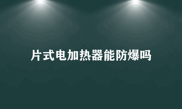 片式电加热器能防爆吗