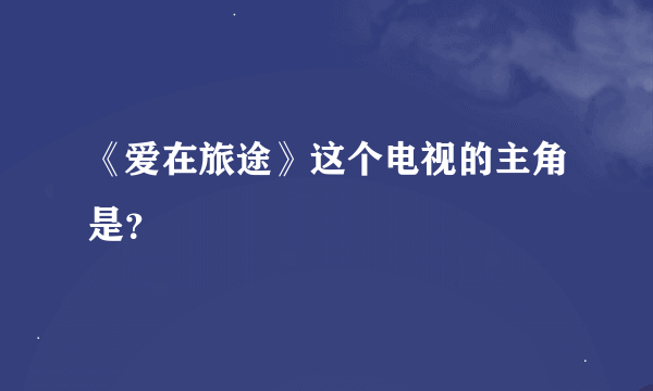 《爱在旅途》这个电视的主角是？