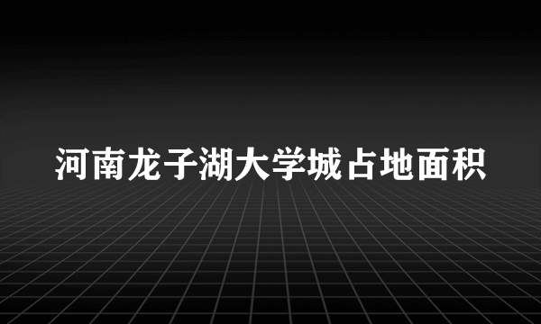 河南龙子湖大学城占地面积