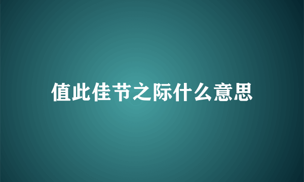 值此佳节之际什么意思