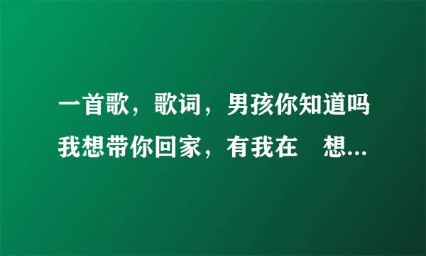 一首歌，歌词，男孩你知道吗我想带你回家，有我在伱想做什么都可以，我们是最美的独家回忆，