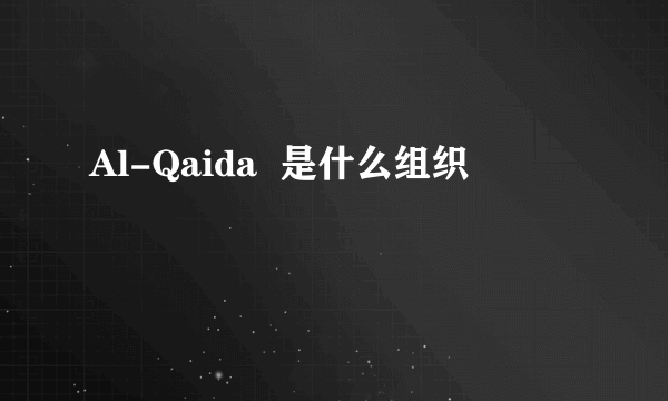 Al-Qaida  是什么组织