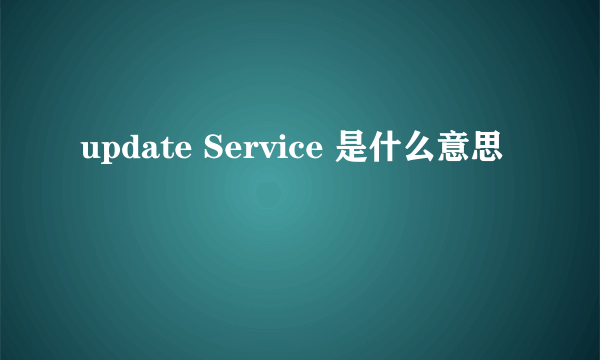 update Service 是什么意思