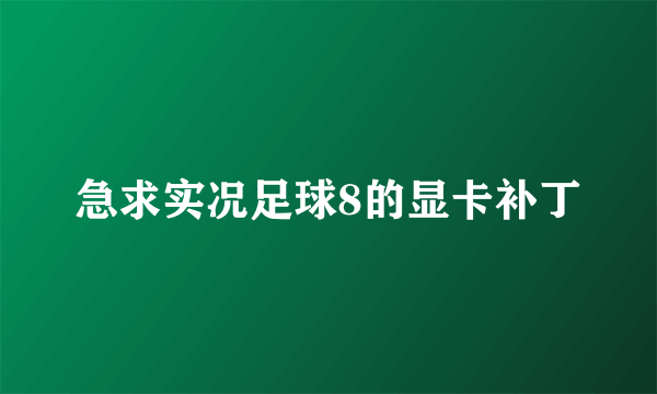 急求实况足球8的显卡补丁