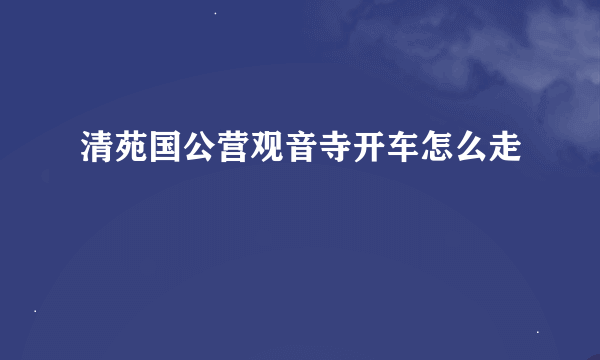 清苑国公营观音寺开车怎么走