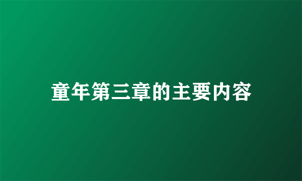 童年第三章的主要内容