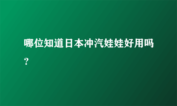 哪位知道日本冲汽娃娃好用吗？