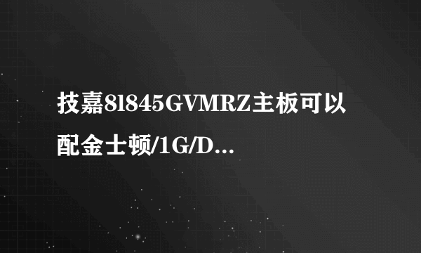 技嘉8l845GVMRZ主板可以配金士顿/1G/DDR2 800/800MHz/台式机内存条吗?谢谢;