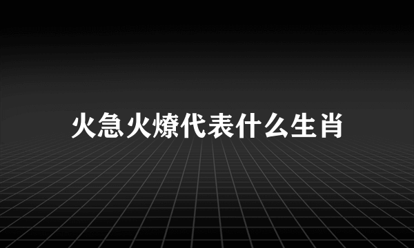 火急火燎代表什么生肖