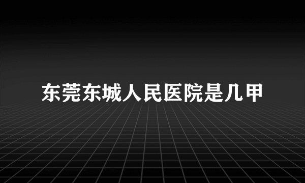 东莞东城人民医院是几甲