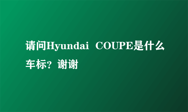 请问Hyundai  COUPE是什么车标？谢谢