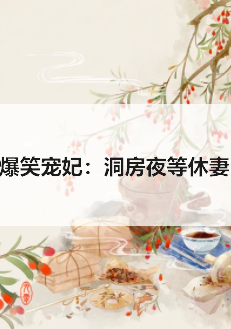 《爆笑宠妃：洞房夜等休妻》txt下载在线阅读全文，求百度网盘云资源