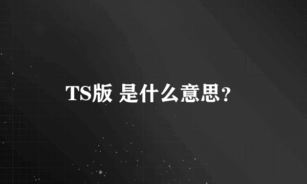 TS版 是什么意思？