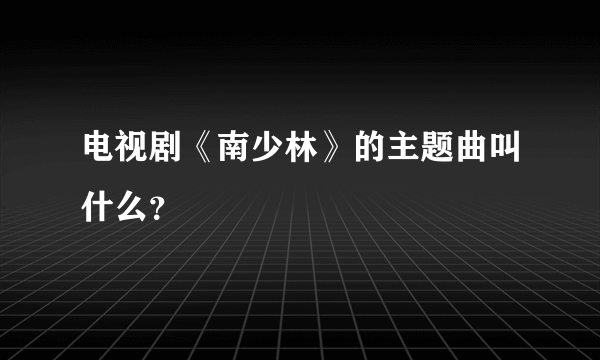 电视剧《南少林》的主题曲叫什么？