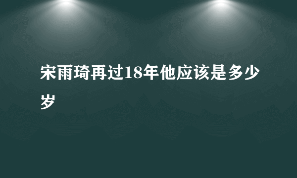 宋雨琦再过18年他应该是多少岁