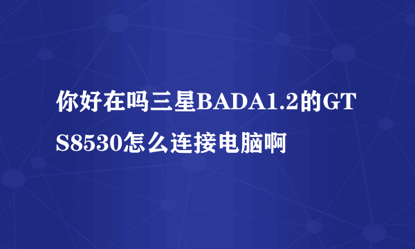 你好在吗三星BADA1.2的GTS8530怎么连接电脑啊