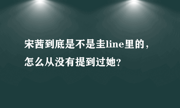 宋茜到底是不是圭line里的，怎么从没有提到过她？