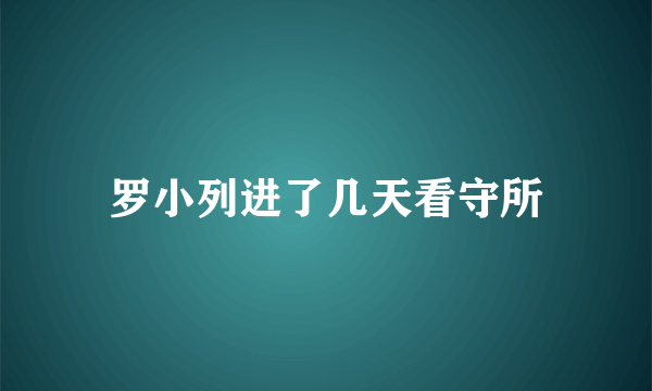 罗小列进了几天看守所