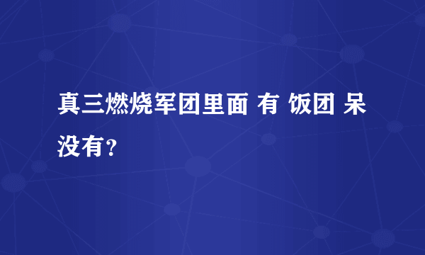 真三燃烧军团里面 有 饭团 呆 没有？