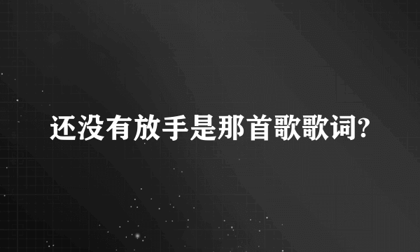 还没有放手是那首歌歌词?