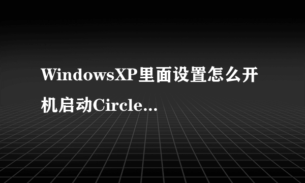 WindowsXP里面设置怎么开机启动CircleDock拜托各位了 3Q