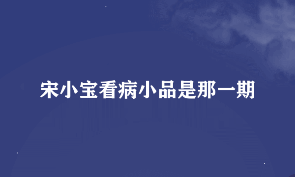 宋小宝看病小品是那一期