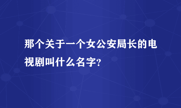 那个关于一个女公安局长的电视剧叫什么名字？