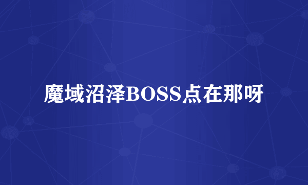 魔域沼泽BOSS点在那呀