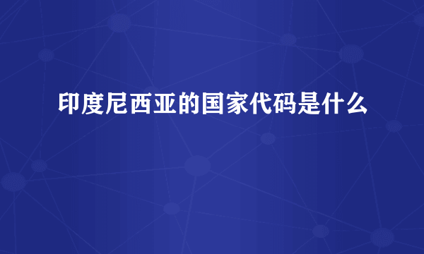 印度尼西亚的国家代码是什么