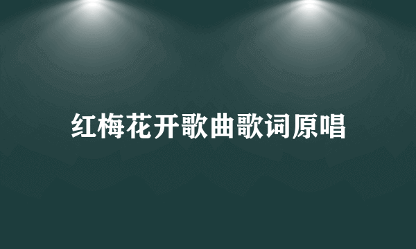 红梅花开歌曲歌词原唱