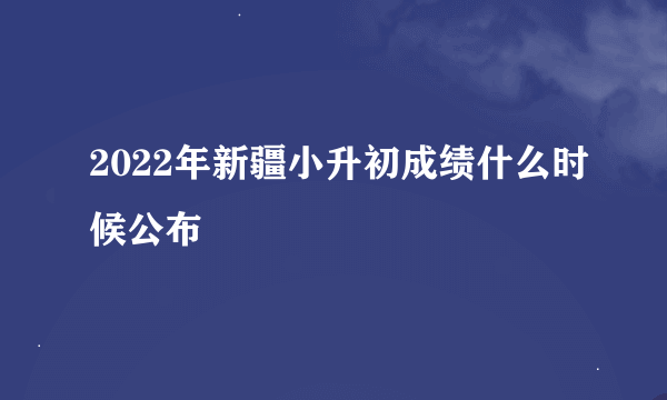 2022年新疆小升初成绩什么时候公布