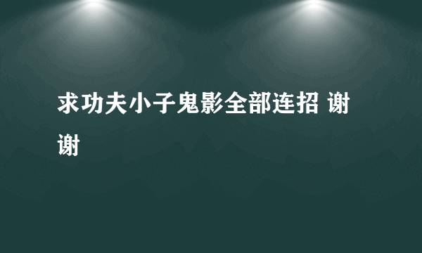 求功夫小子鬼影全部连招 谢谢