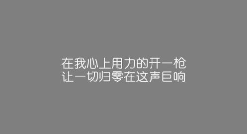 在我心上用力地开一枪，让一切归零在这声巨响，是什么歌啊？？？