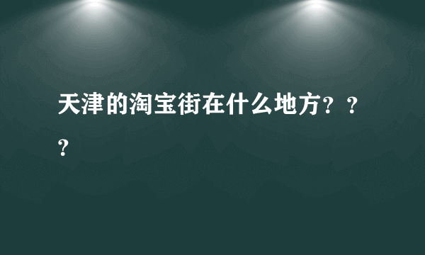 天津的淘宝街在什么地方？？？