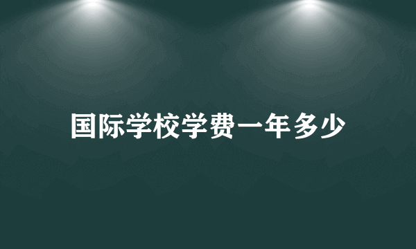 国际学校学费一年多少