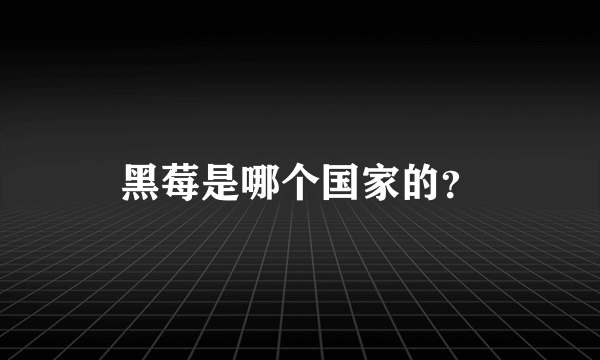 黑莓是哪个国家的？