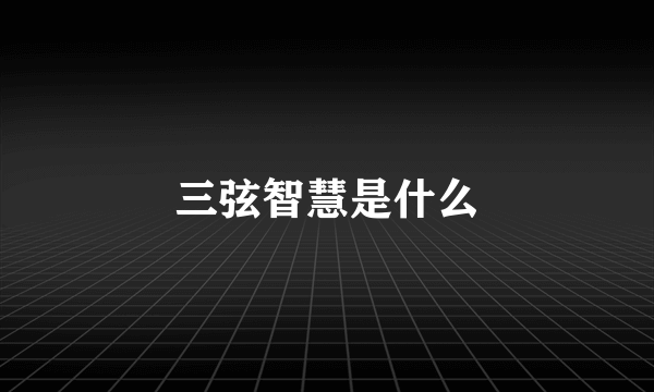 三弦智慧是什么