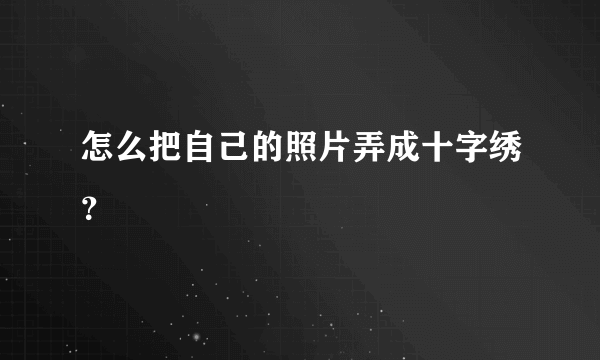 怎么把自己的照片弄成十字绣？