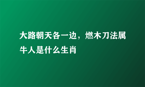 大路朝天各一边，燃木刀法属牛人是什么生肖