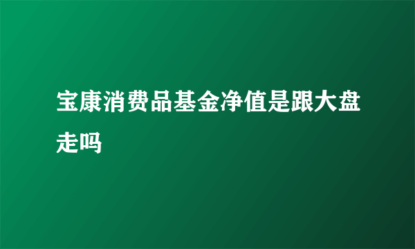 宝康消费品基金净值是跟大盘走吗