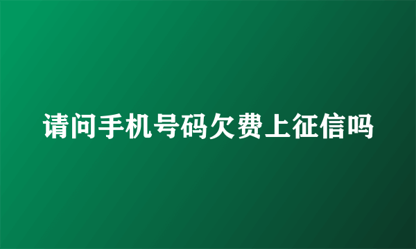 请问手机号码欠费上征信吗